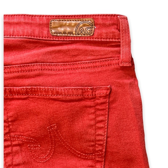 Adriano Goldschmied AG Stevie Slim Straight Ankle Jeans Red Orange Women Size 27 - Picture 6 of 12